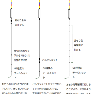 ワグラーフィッシングにおけるおもりのパターンについて